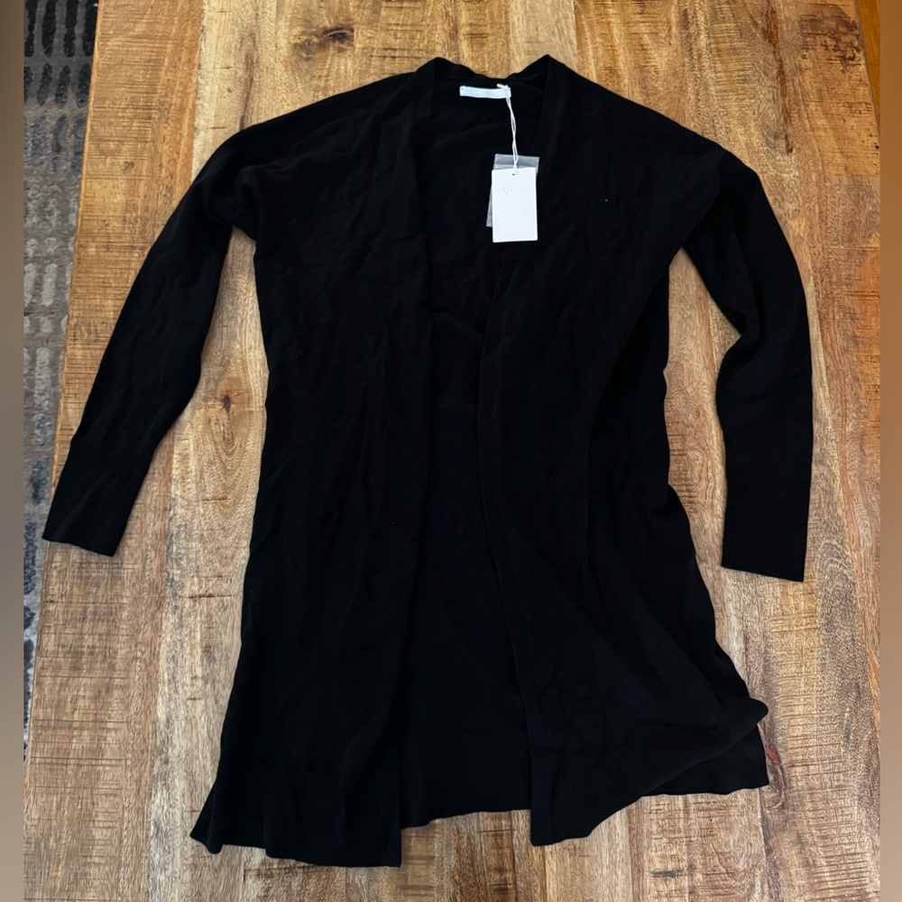 Helmut Lang black Open Front long Cardigan NWT
